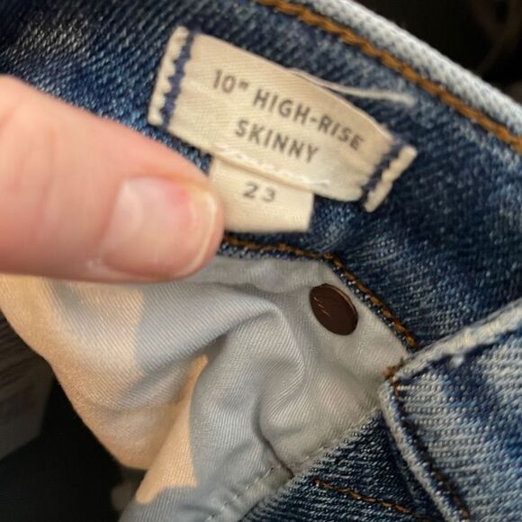 MADEWELL 10” High Rise Skinny Light Wash Button Fly Women’s Jeans size 23 - Picture 7 of 8